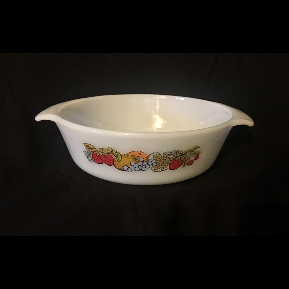 Vintage Anchor Hocking Fruit Pattern Bowl